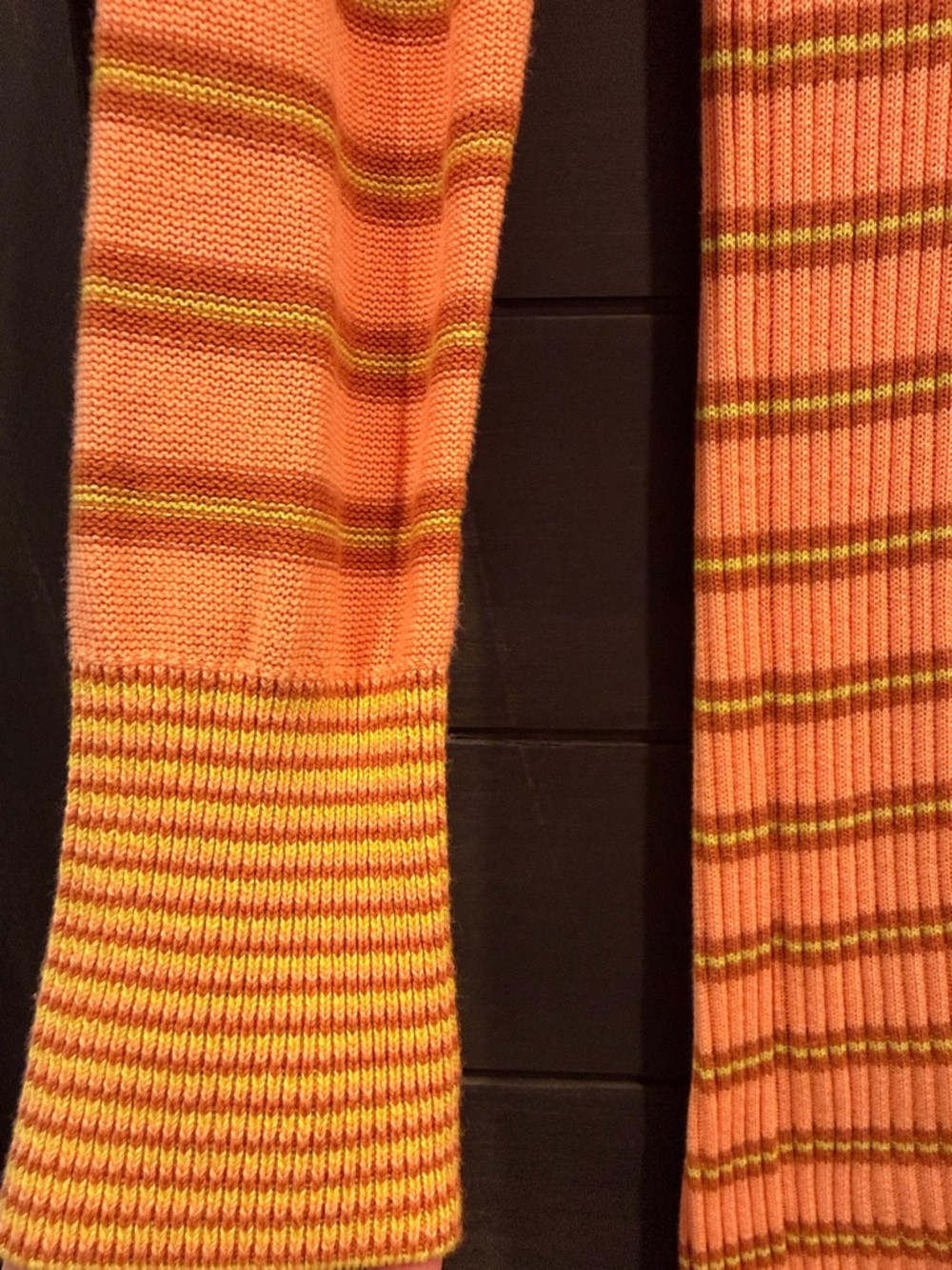 Free People Orange & Yellow Striped Ribbed Button-Front Dress - Picture 3 of 5